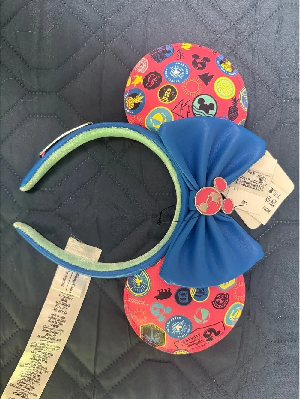 NWT Disney Loungefly DVC Exclusive Mickey Ears Headband – Blue Bow Park Icons